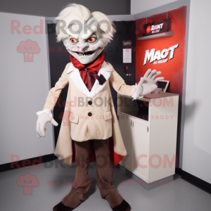 Beige vampyr maskot kostume...