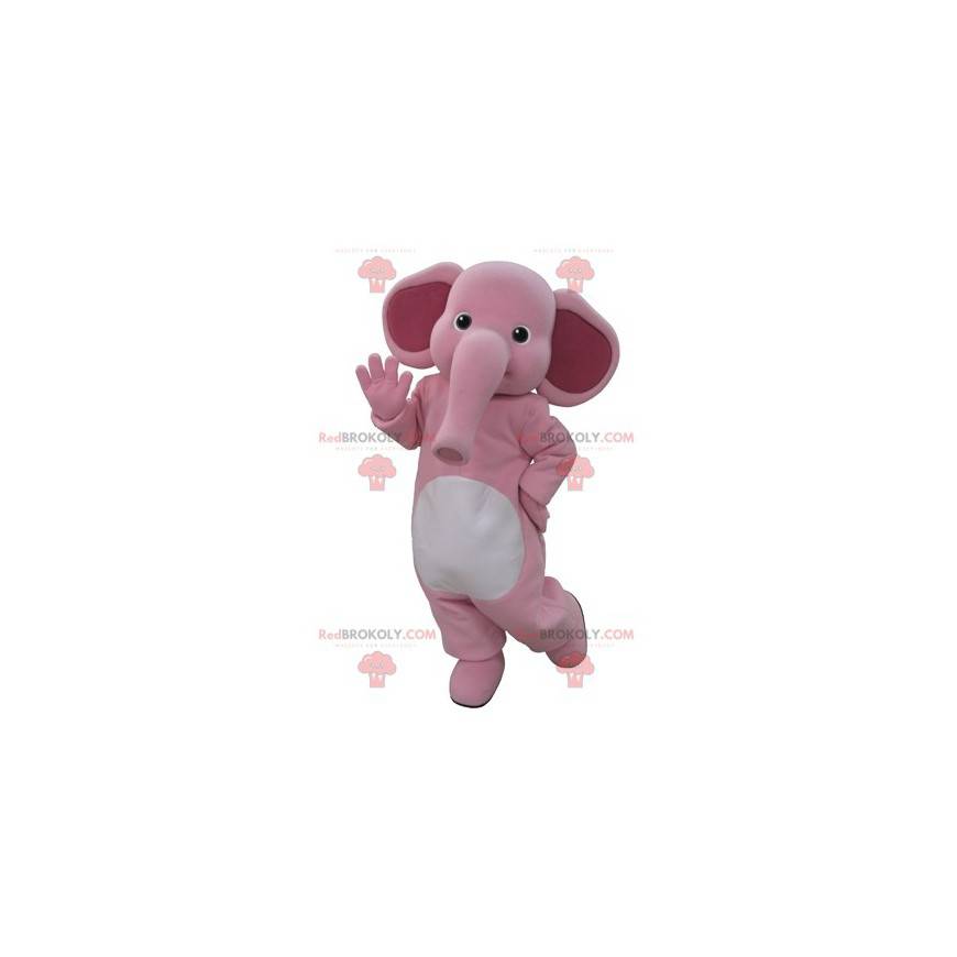 Rosa und weißer Elefantenmaskottchen. Elefantenmaskottchen -