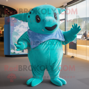 Turquoise bultrug mascotte...