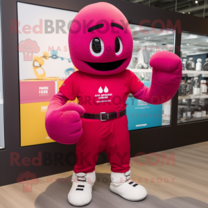 Magenta boksehandske maskot...