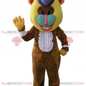 Brun babian-ape maskot med et fargerikt hode - Redbrokoly.com
