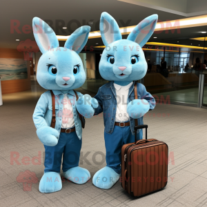 Sky Blue Rabbit mascotte...