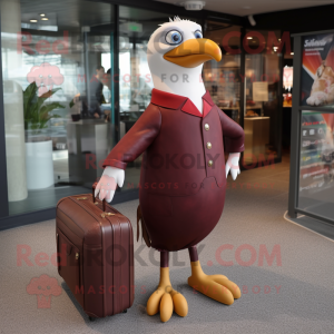 Maroon Gull maskot kostume...