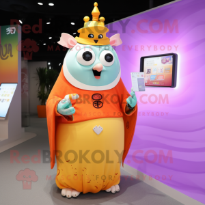 nan King mascot costume character dressed with a Wrap Dress and Smartwatches