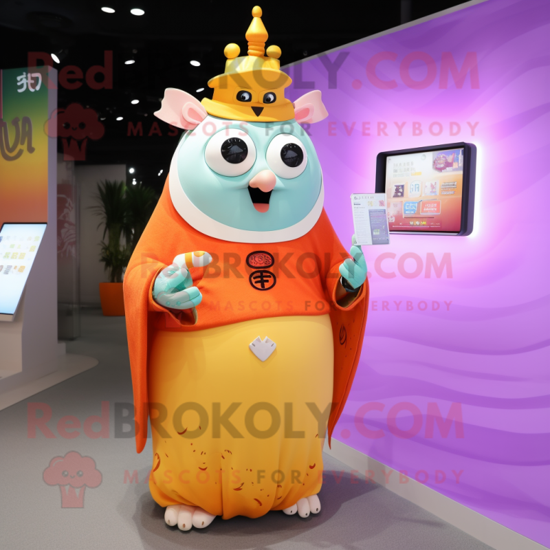 nan King mascot costume character dressed with a Wrap Dress and Smartwatches nan King mascot costume character dressed with a Wrap Dress and Smartwatches