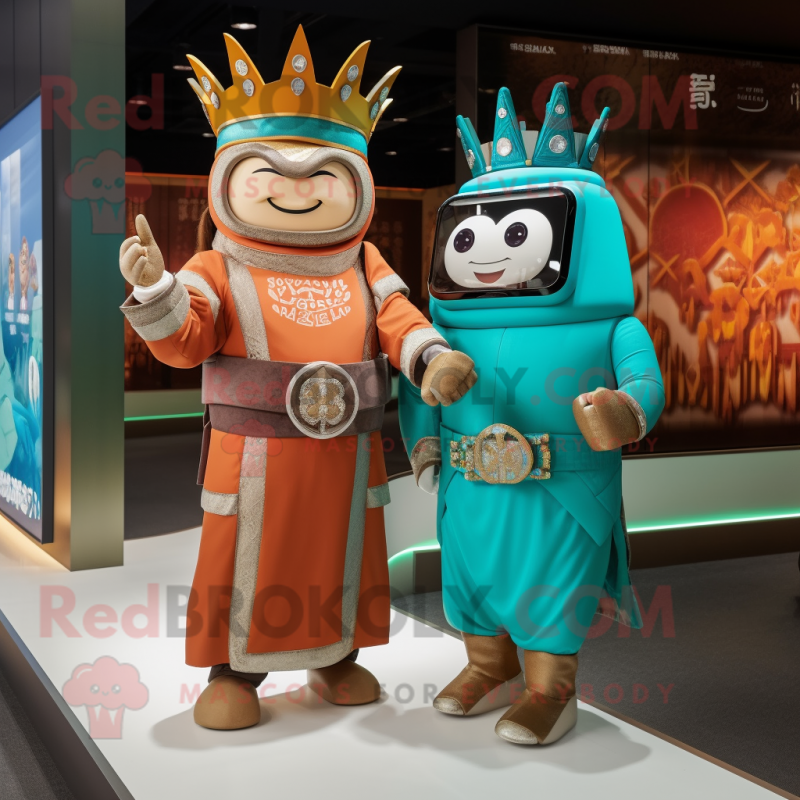 nan King mascot costume character dressed with a Wrap Dress and Smartwatches