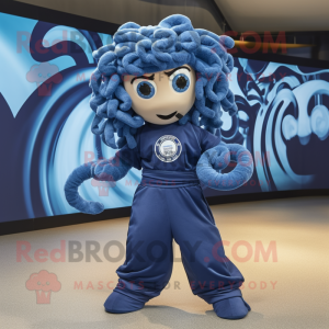 Navy Medusa maskot kostume...