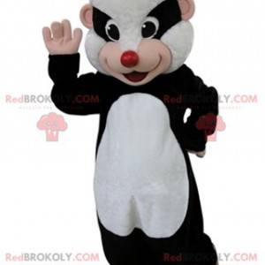 Mascotte de putois noir et blanc. Mascotte de raton laveur -