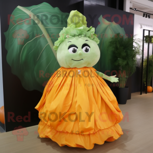 Orange Cabbage Leaf maskot...