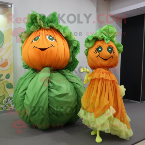 Orange Cabbage Leaf maskot...
