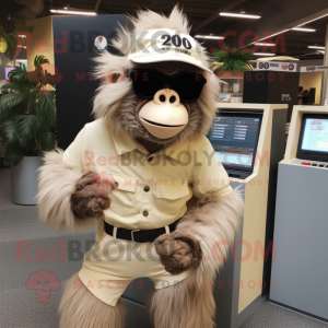 Beige Gorilla mascotte...