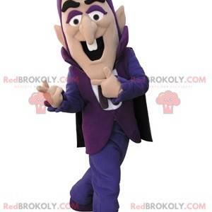 Mascote homem roxo vestido de roxo - Redbrokoly.com