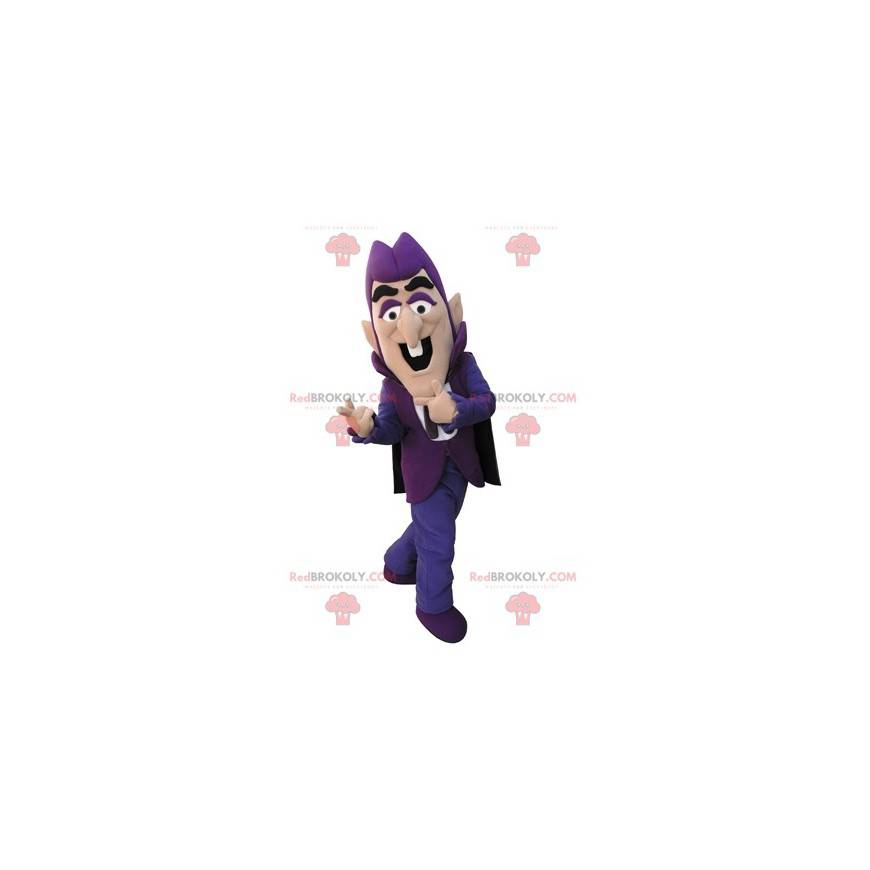 Mascotte d'homme violet habillé en violet - Redbrokoly.com