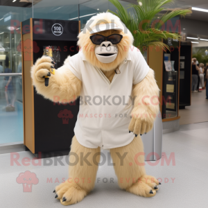 Beige Gorilla mascotte...