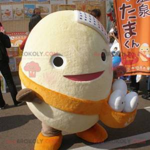Giant egg mascot with a pouch filled with eggs - Redbrokoly.com
