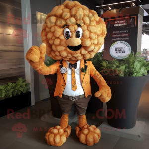 Rust Cauliflower mascot costume character dressed with a Dress Pants and Cufflinks