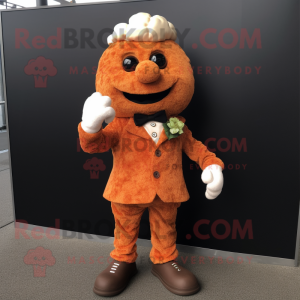 Rust Cauliflower mascot costume character dressed with a Dress Pants and Cufflinks
