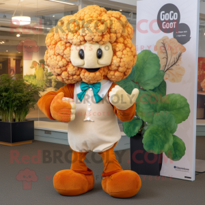 Rust Cauliflower mascot costume character dressed with a Dress Pants and Cufflinks