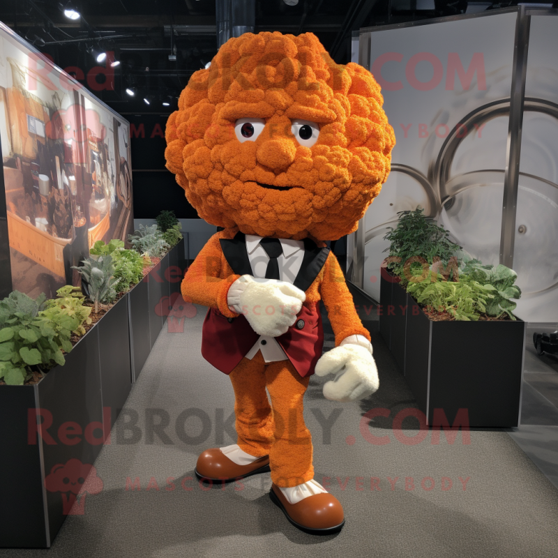 Rust Cauliflower mascot costume character dressed with a Dress Pants and Cufflinks Rust Cauliflower mascot costume character dressed with a Dress Pants and Cufflinks