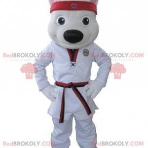 Mascota lobo blanco vestida con un kimono - Redbrokoly.com