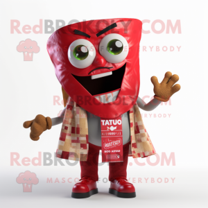 Roter Tacos Maskottchen...