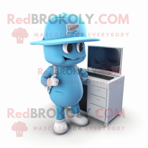 Himmelblå Computer maskot...