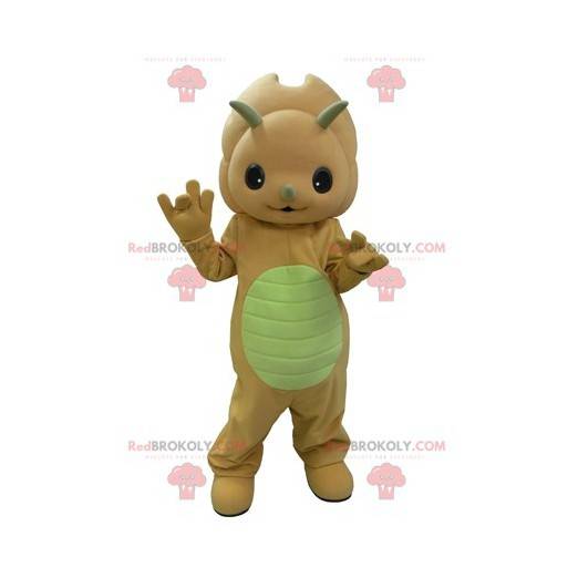 Very cute orange and yellow dinosaur mascot - Redbrokoly.com