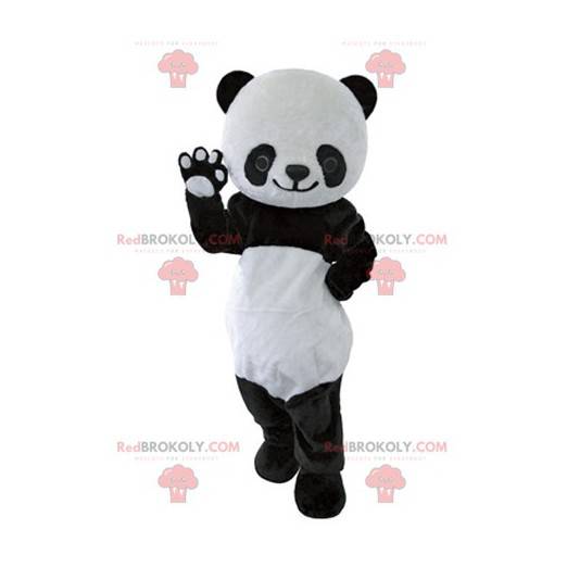 Zeer mooie en realistische zwart-witte panda-mascotte -