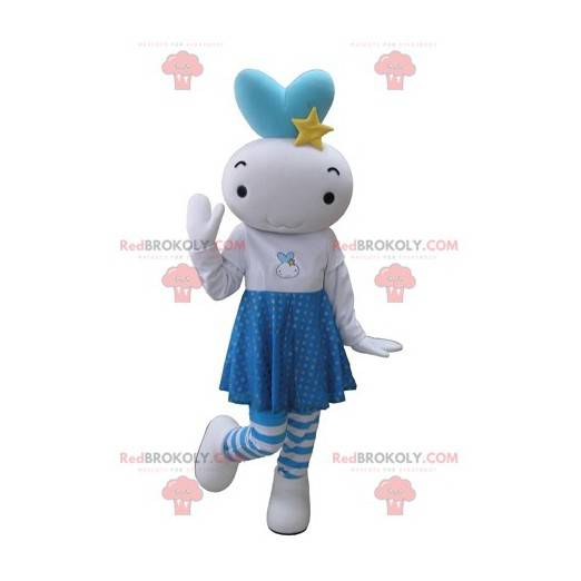 Boneco gigante mascote do boneco de neve azul e branco -