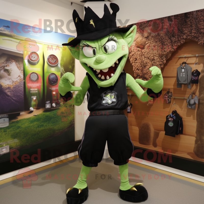 Olive Vampire mascot costume character dressed with a Joggers and Brooches