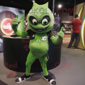 Olive Vampire mascot costume character dressed with a Joggers and Brooches