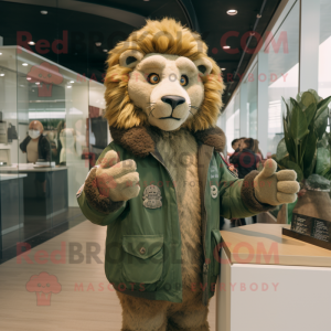 Olive Lion mascotte kostuum...