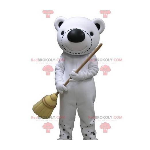 Gigantische zwart-witte teddybeer mascotte - Redbrokoly.com