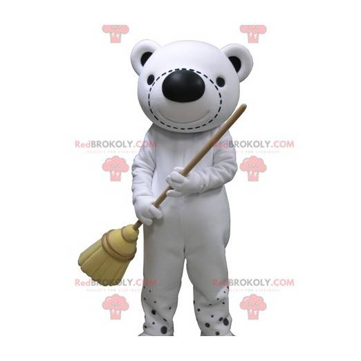 Mascote gigante urso de pelúcia preto e branco - Redbrokoly.com