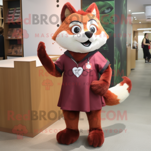 Maroon Fox mascotte kostuum...