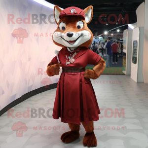 Maroon Fox maskot drakt...