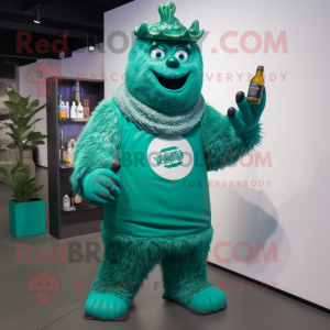 Turkos grön öl maskot...