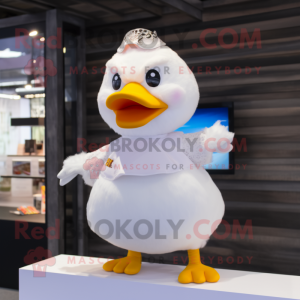 White Duck maskot kostym...