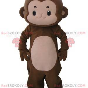 Bardzo urocza brązowa i różowa małpa maskotka - Redbrokoly.com