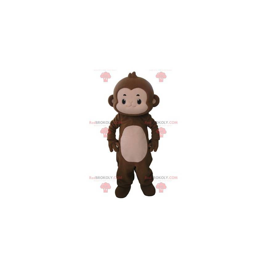 Mascotte de singe marron et rose très mignon - Redbrokoly.com