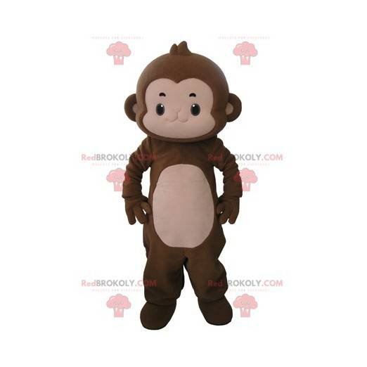 Bardzo urocza brązowa i różowa małpa maskotka - Redbrokoly.com