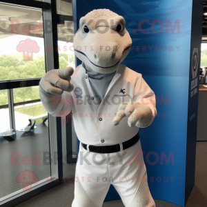 Witte komodovaraan mascotte...