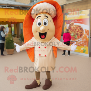 Tan Paella maskot kostume...