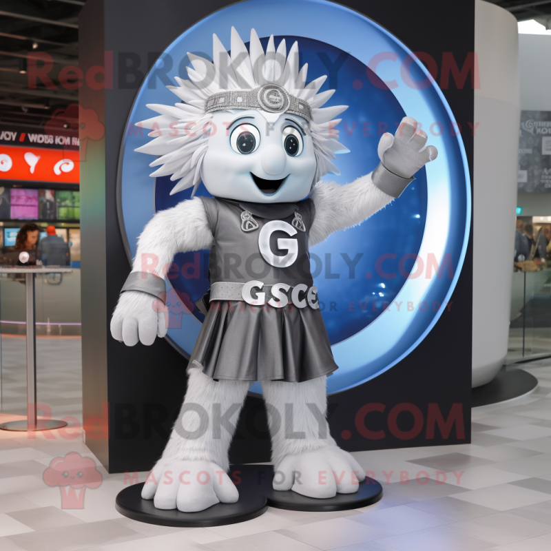 Silver Guinness mascot costume character dressed with a Flare Jeans and Digital watches Silver Guinness mascot costume character dressed with a Flare Jeans and Digital watches