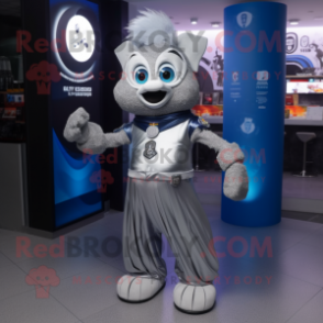 Silver Guinness mascot costume character dressed with a Flare Jeans and Digital watches