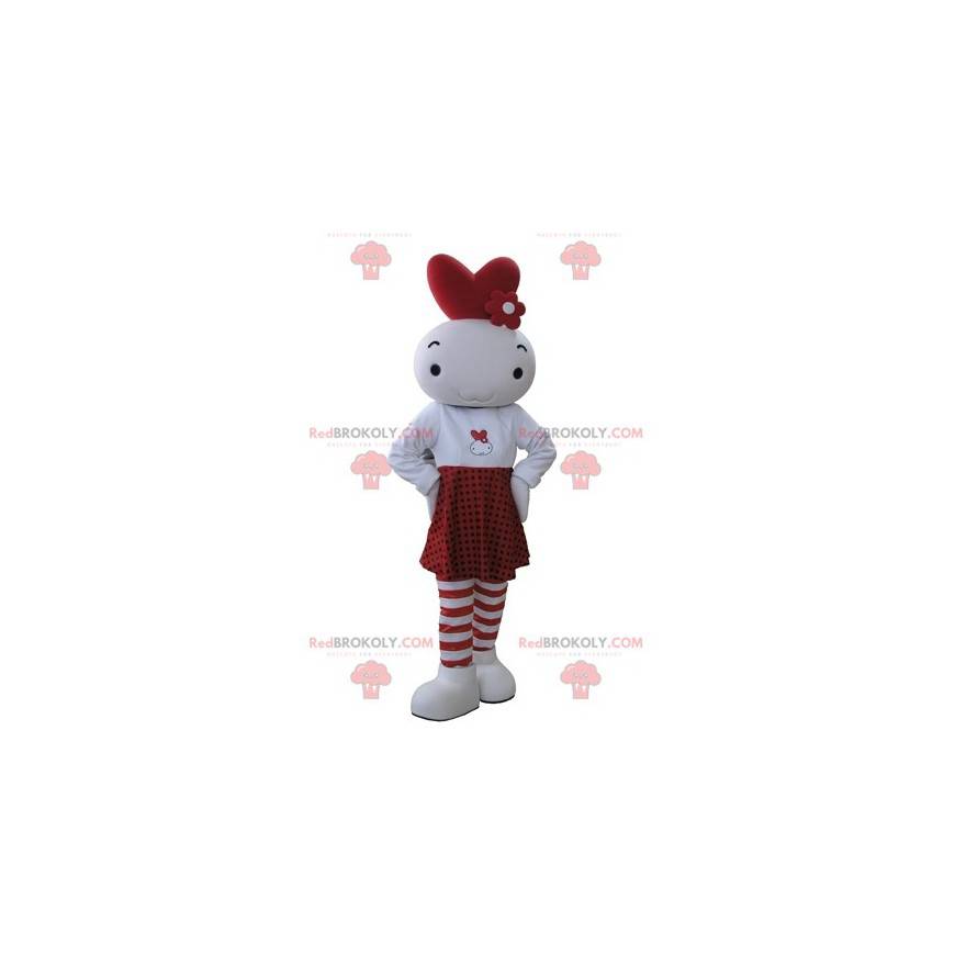 Mascota muñeca blanca y roja - Redbrokoly.com