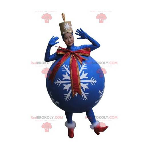 Mascotte blu gigante della palla dell'albero di Natale -