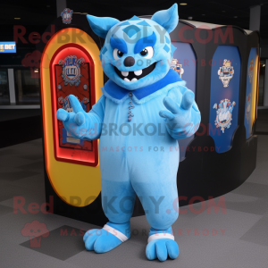 Sky Blue Devil maskot...