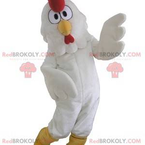 Giant white hen rooster mascot - Redbrokoly.com