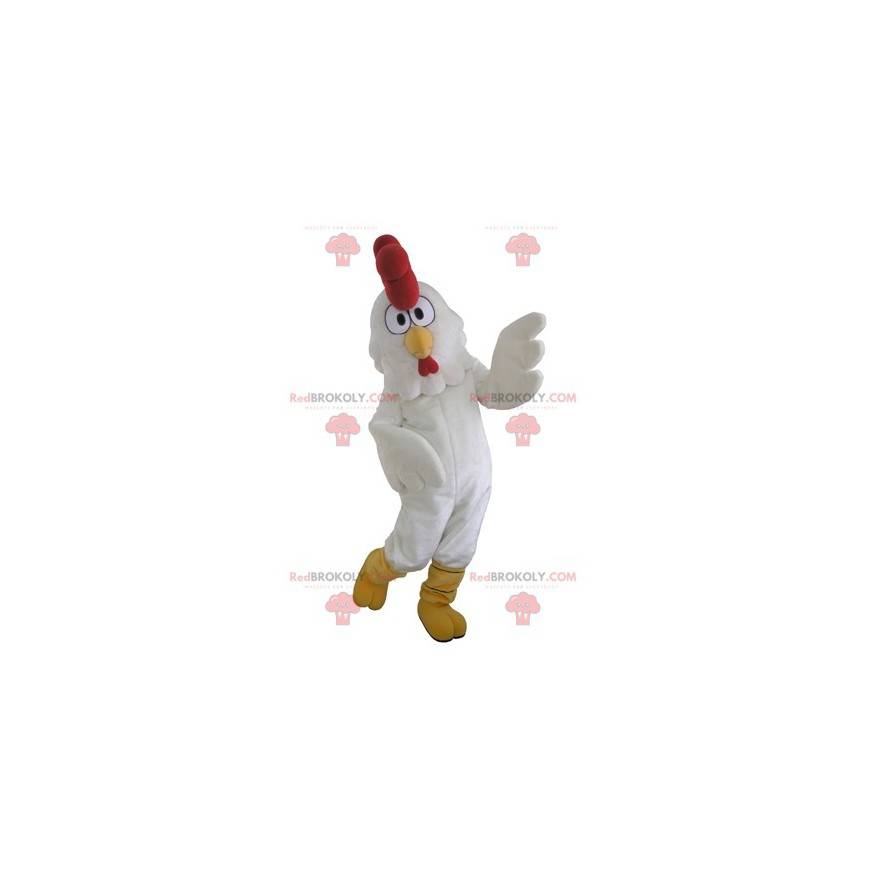 Giant white hen rooster mascot - Redbrokoly.com